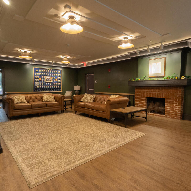 Club-like living room of fraternity house